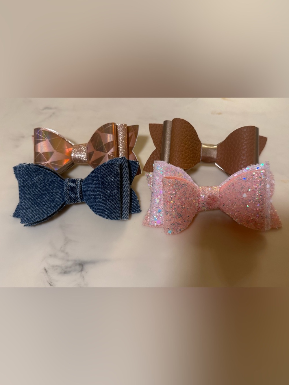 Bow Hair Clip for Kids - Glitter Accent